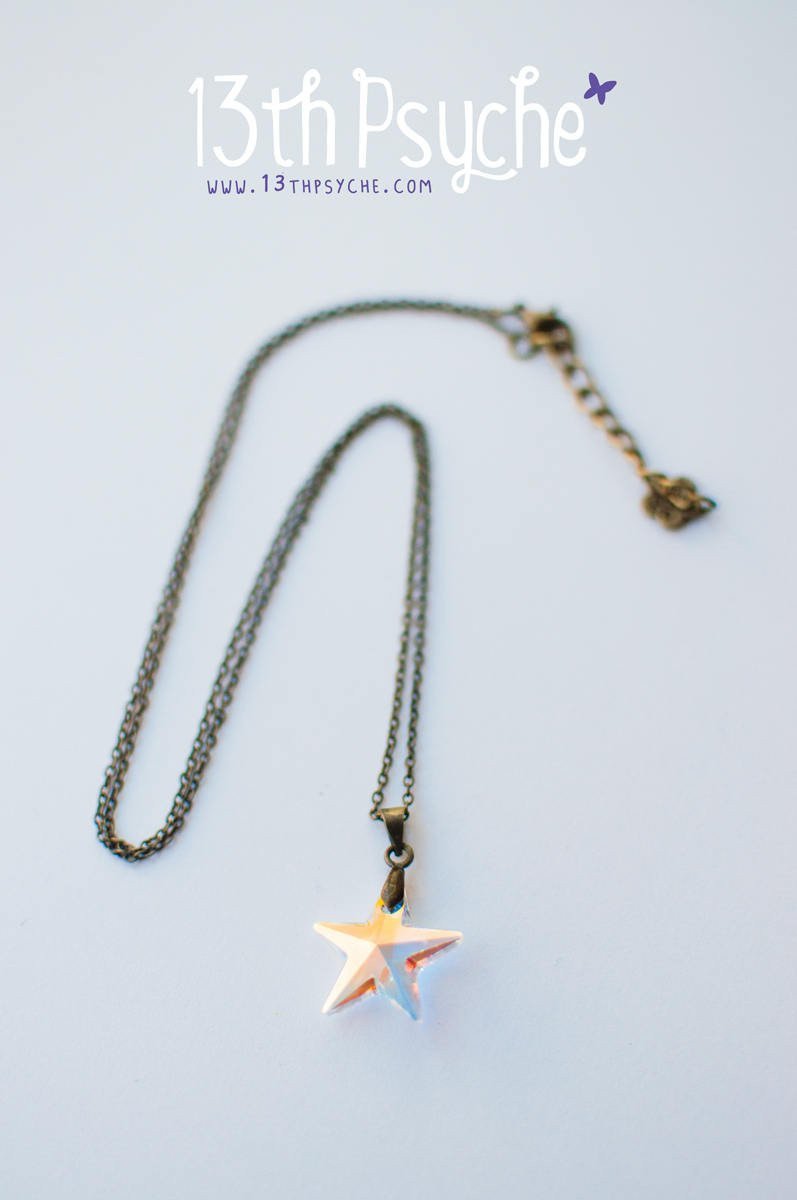 Handmade Swarovski crystal star pendant necklace - 13th Psyche