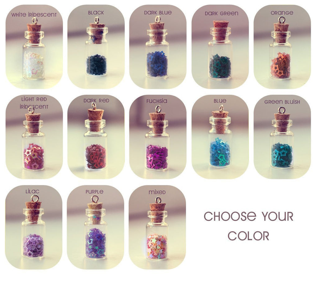 Handmade Skeleton keys glass bottle vial pendant necklace - 13th Psyche