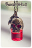 Handmade Gothic skull poison glass bottle pendant necklace - 13th Psyche