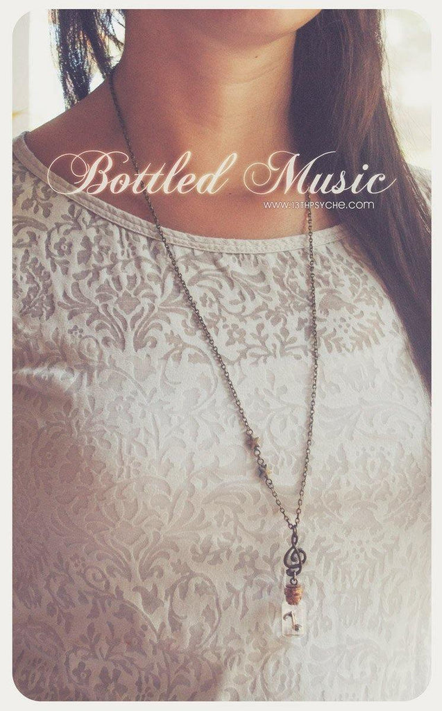 Handmade Bottled music vial pendant necklace - 13th Psyche