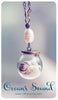 Handmade Pearl and shells glass globe pendant necklace - 13th Psyche