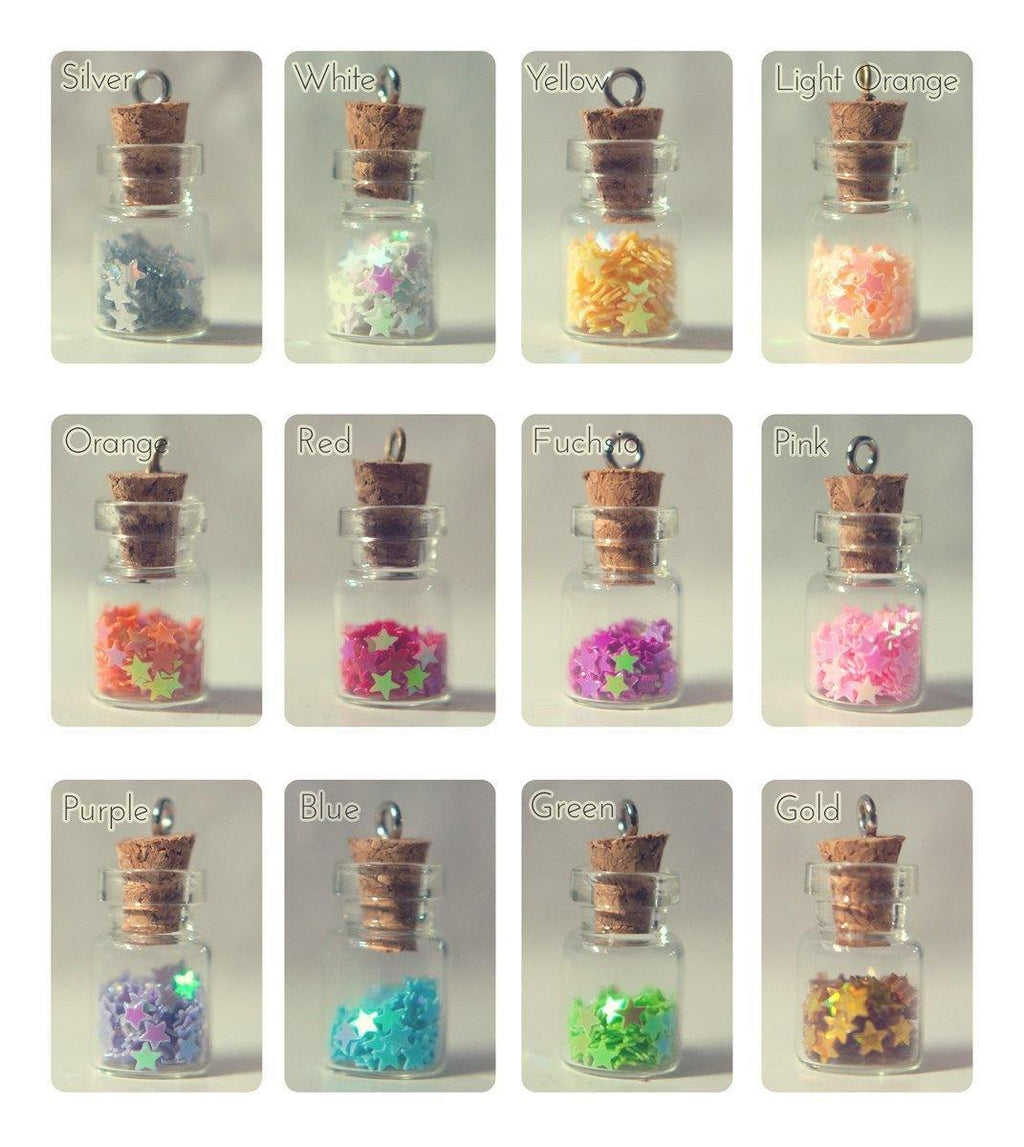 Handmade Custom glitter stars colour glass globe earrings - 13th Psyche
