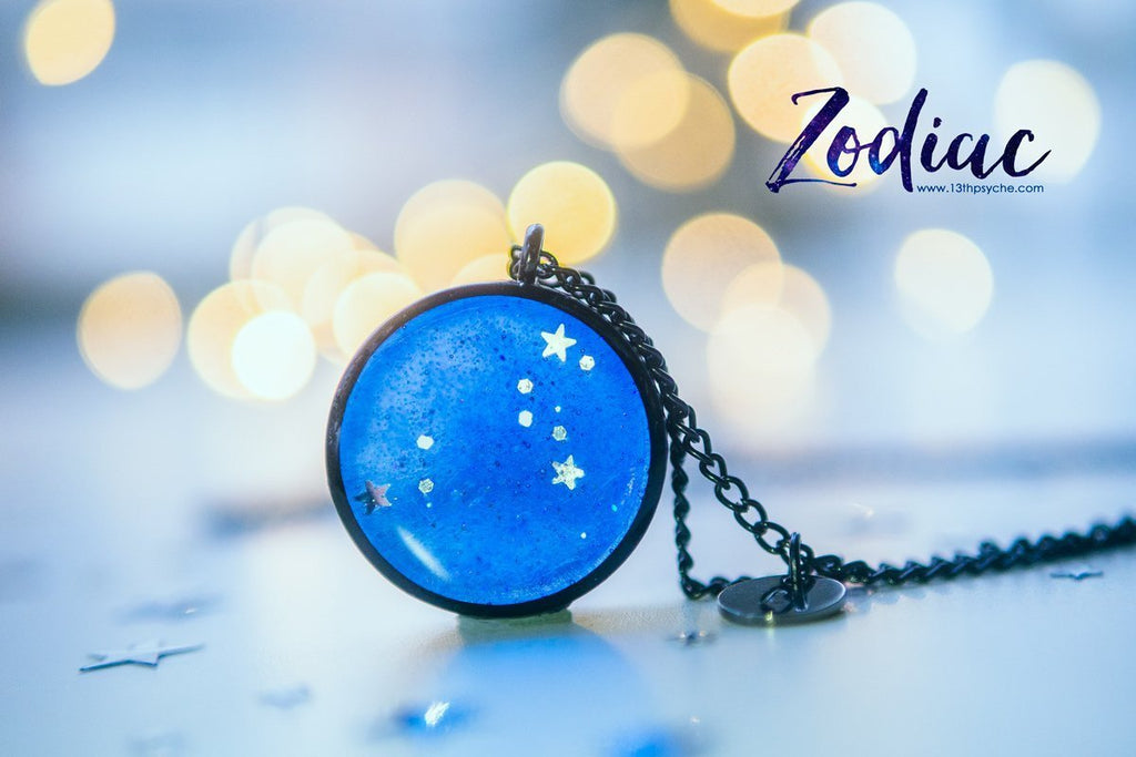 Handmade Zodiac jewelry, Leo constellation necklace - 13th Psyche