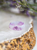 Handmade Lilac and lavender flakes faceted resin ring - 13th Psyche