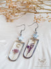 Handmade Moon and Pink pressed flower resin earrings - 13th Psyche