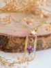 Handmade Moon and Pink pressed flowers jewelry set - 13th Psyche