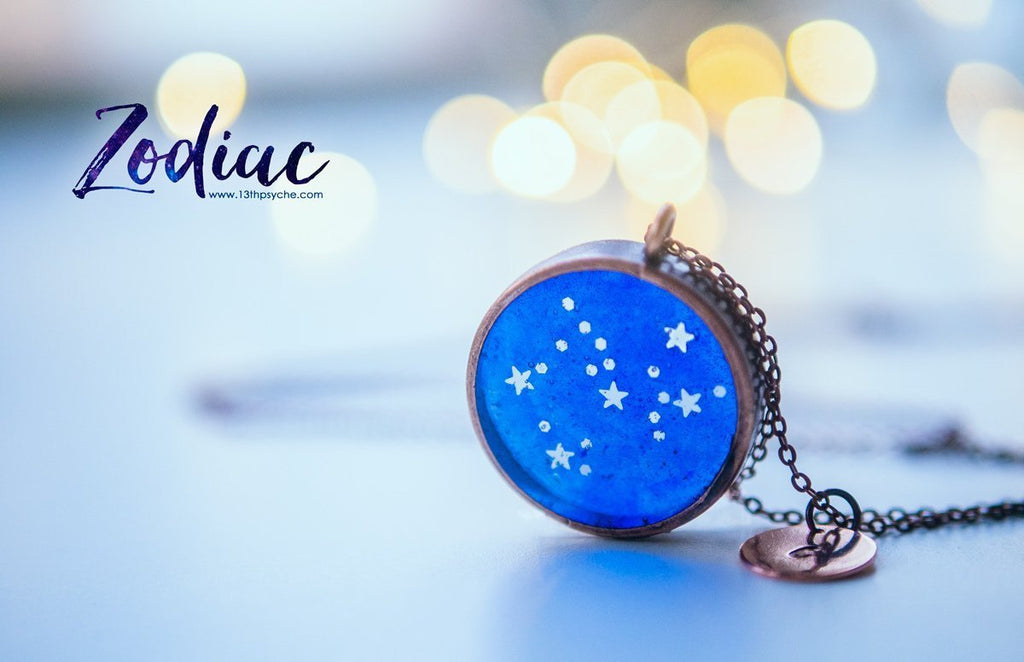 Handmade Zodiac jewelry, Sagittarius constellation necklace - 13th Psyche