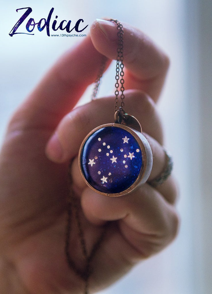 Handmade Zodiac jewelry, Sagittarius constellation necklace - 13th Psyche