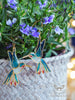 Handmade Stained glass inspired hummingbird earrings - 13th Psyche