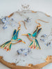 Handmade Stained glass inspired hummingbird earrings - 13th Psyche