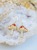 Handmade Stained glass inspired Mushroom earrings - 13th Psyche