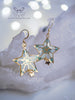 Handmade Winter star earrings, dangle drop earrings - 13th Psyche